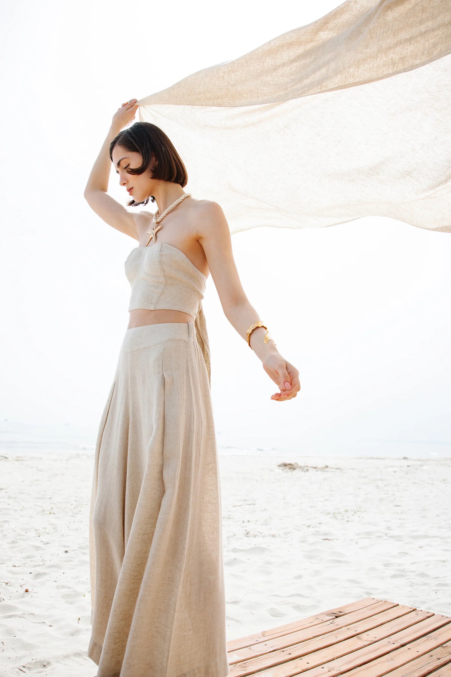 Linen Bandeau Top