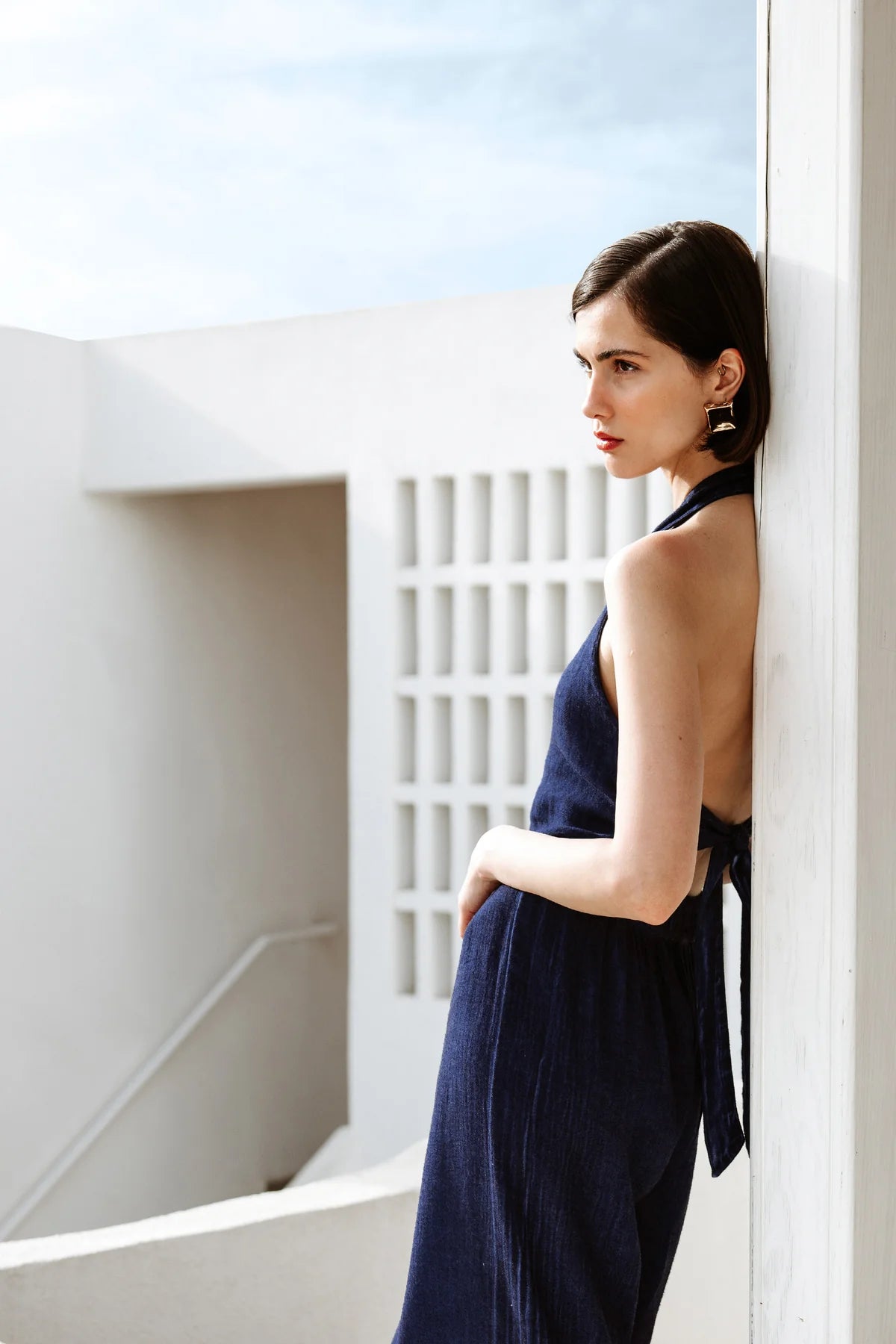 Linen Navy Waistcoat