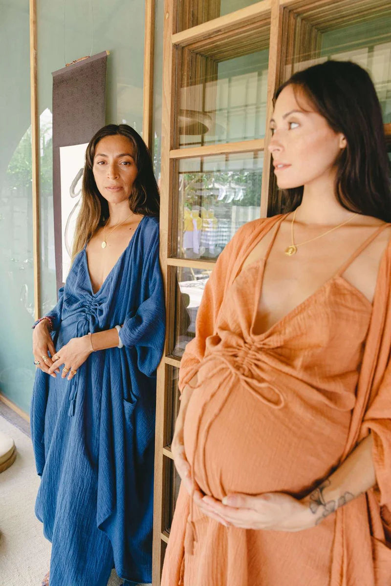 Dao Robe + Virgo Slip Set in Coral