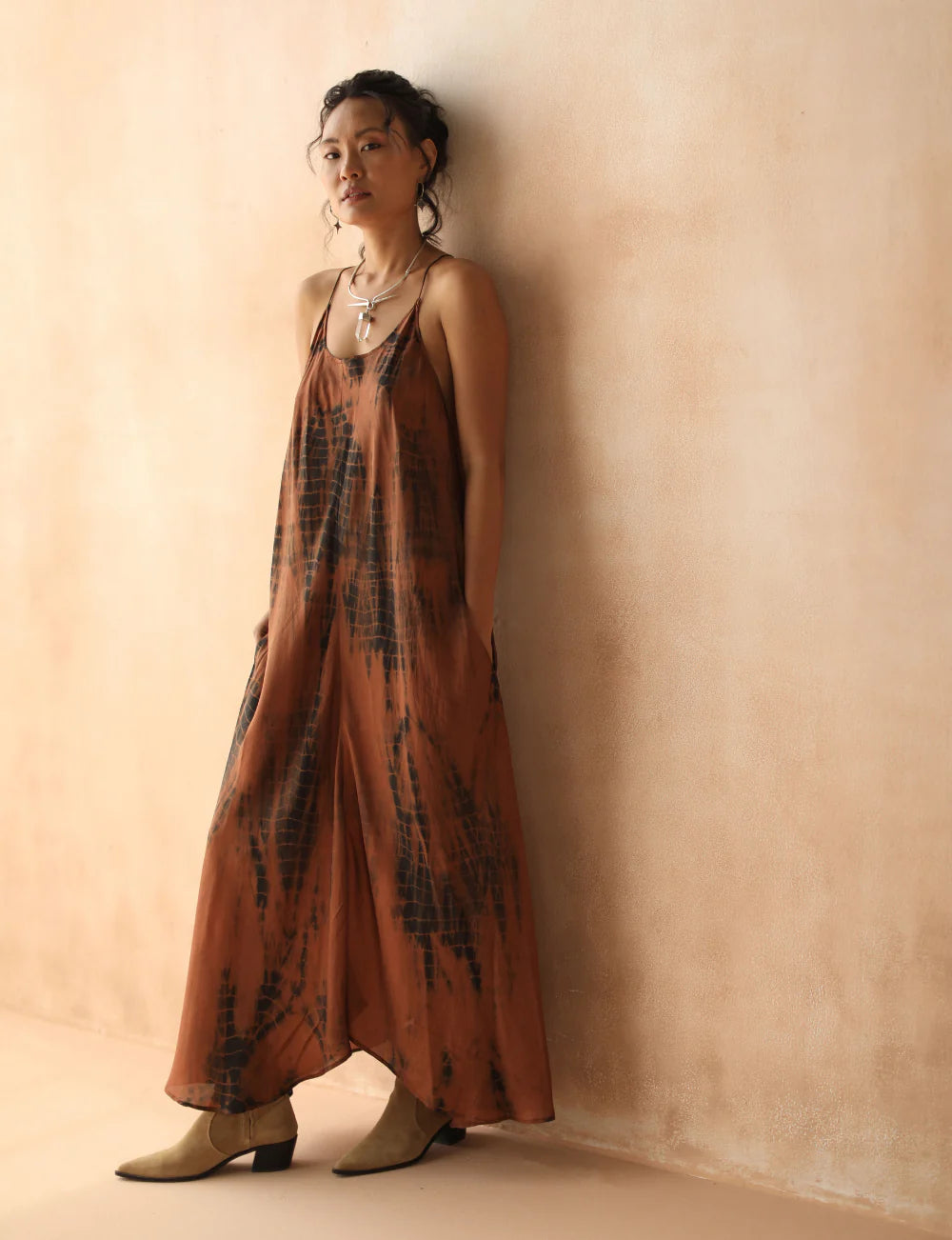 Zen Maxi Dress Tigers Eye Tie Dye