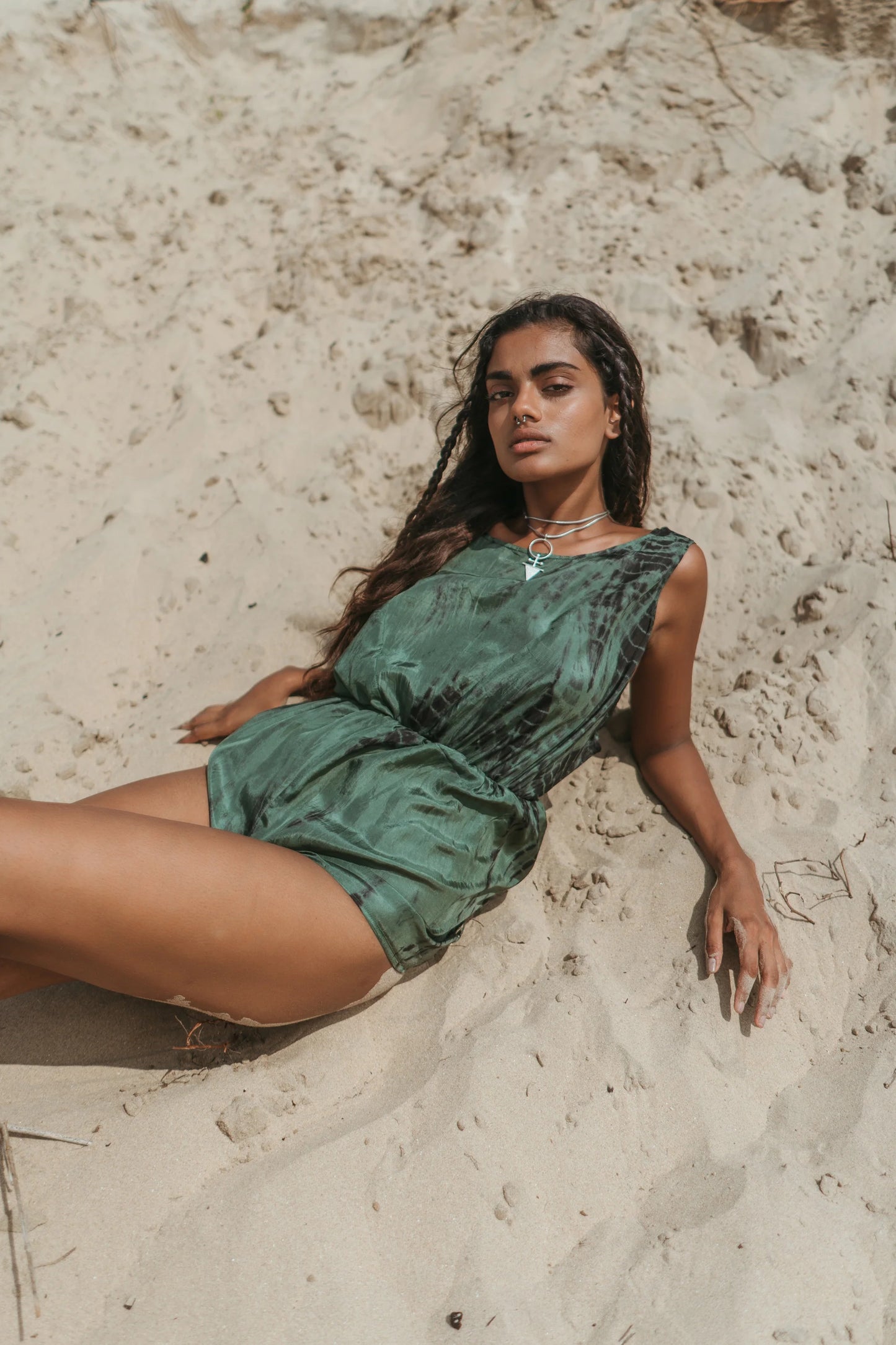Mia Jumpsuit Tourmaline Tie Dye
