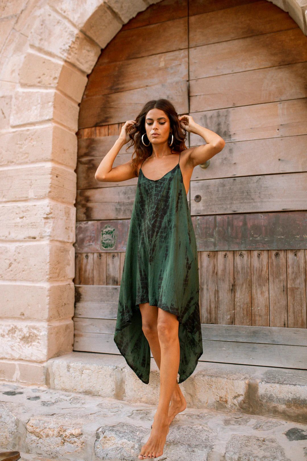 Zen Dress in Tourmaline Tie Dye