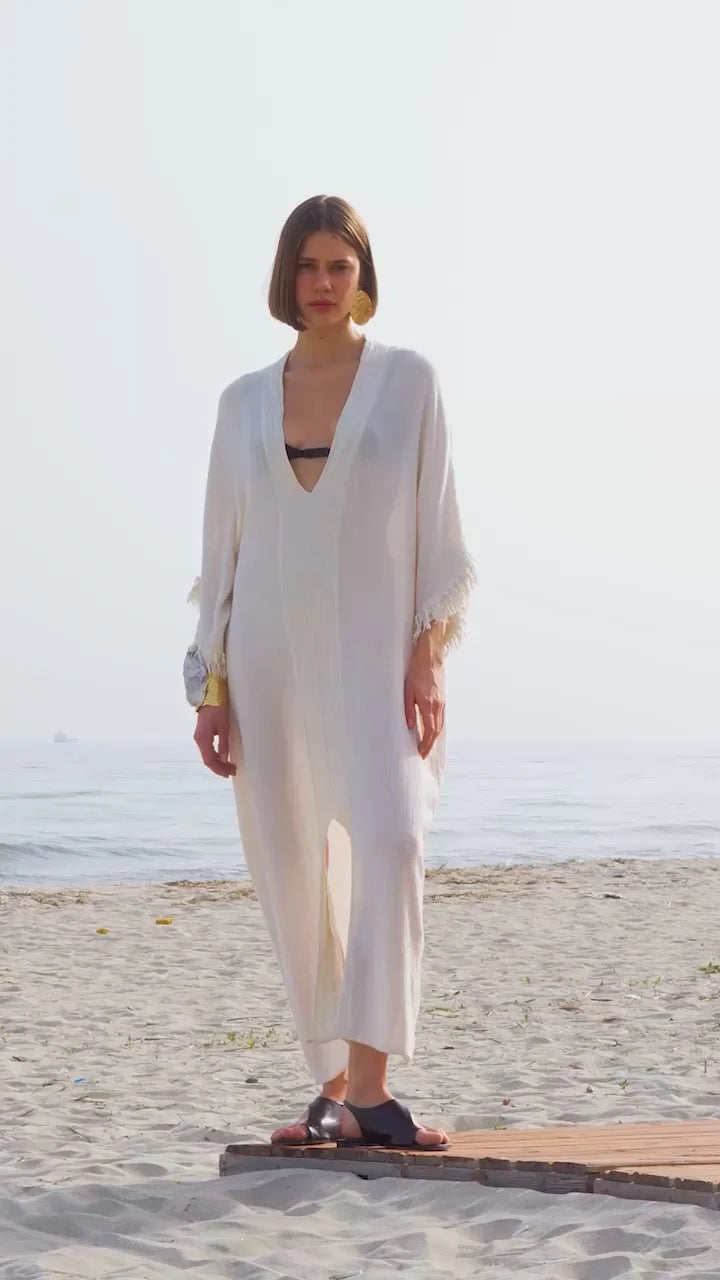 Crinkle Linen Kaftan