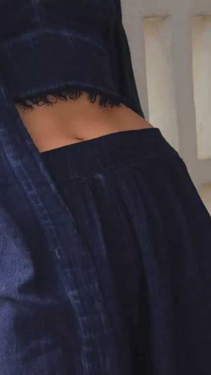 Linen Navy Bra