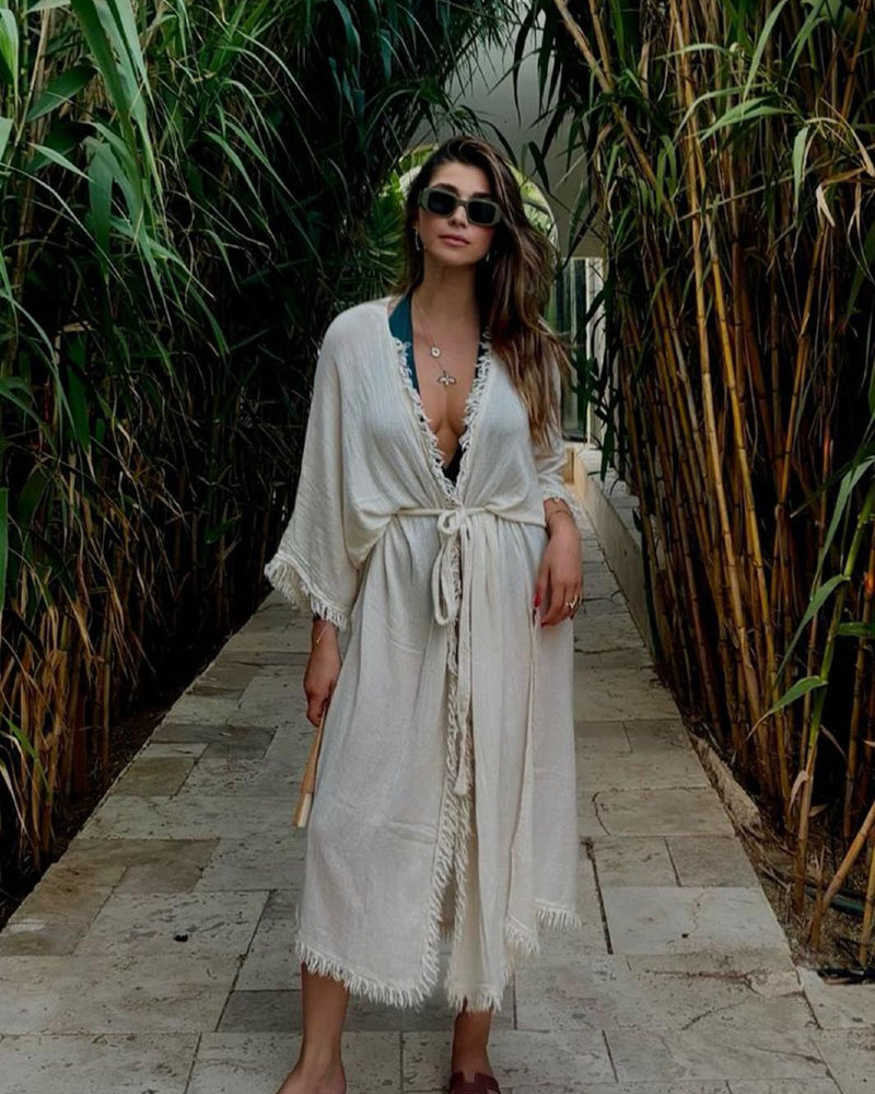 Crinkle Linen Kimono