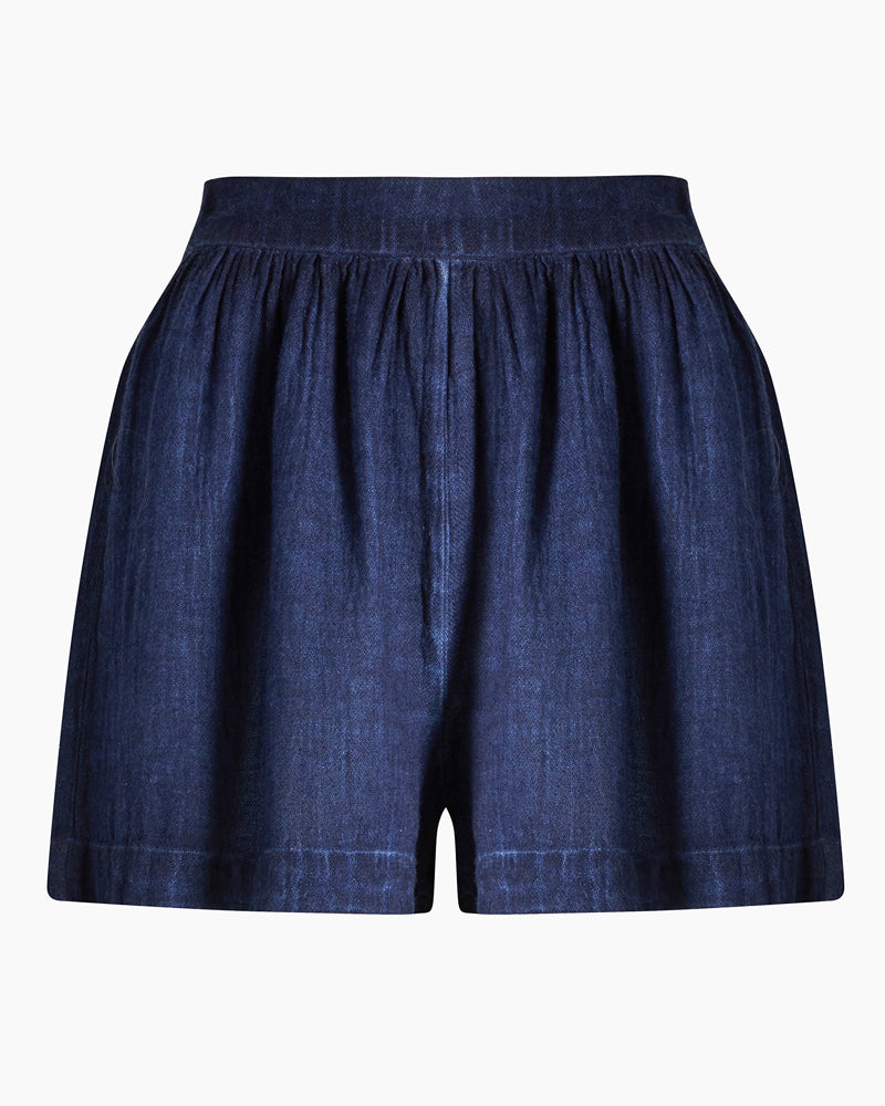 Linen Navy Shorts