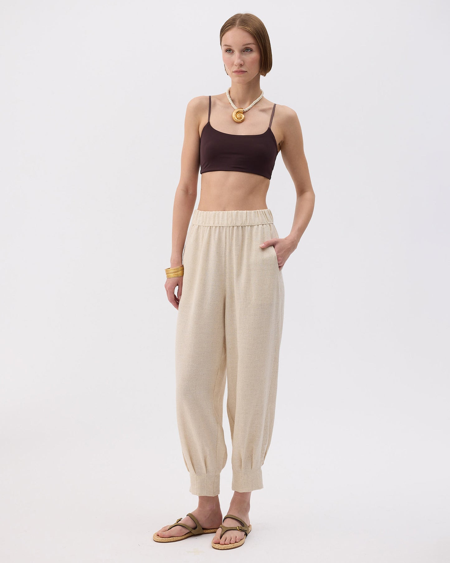 Natural Linen Slouchy Pants