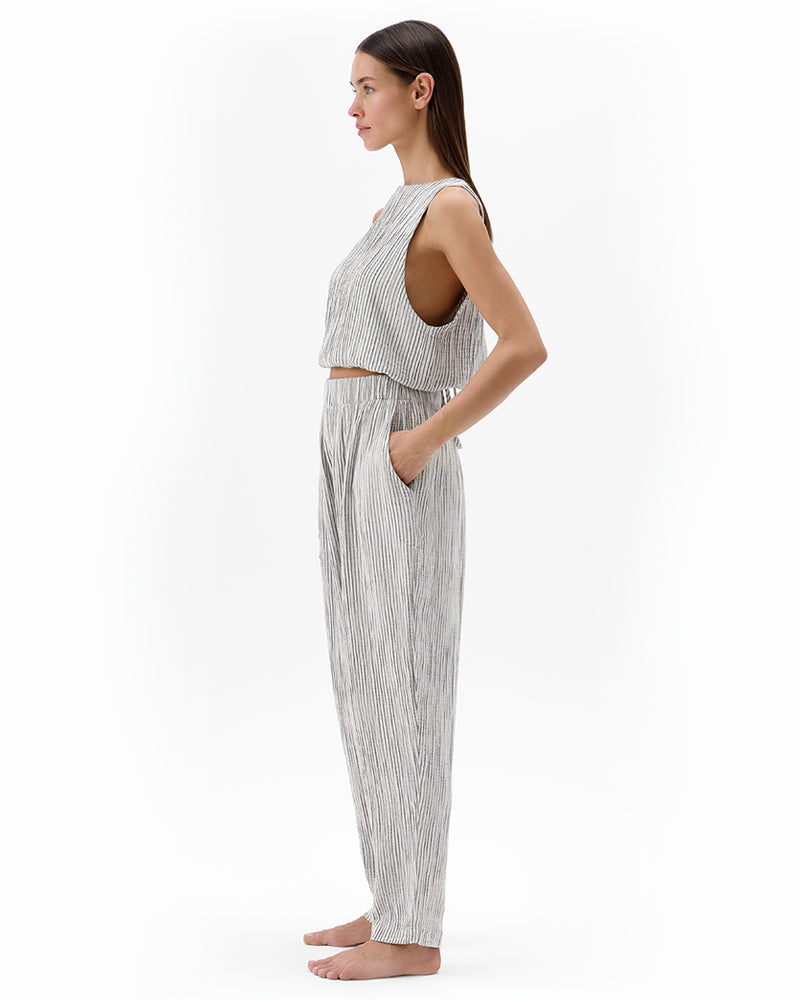 Stripe Linen Slouchy Pants