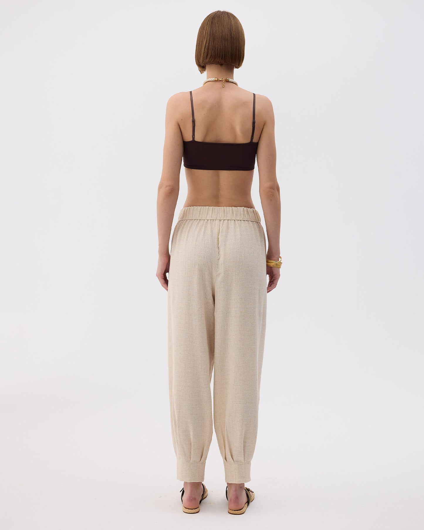 Natural Linen Slouchy Pants