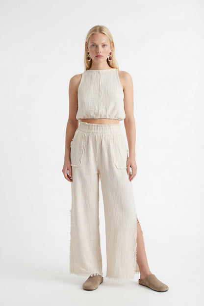 Crinkle Slit Pants