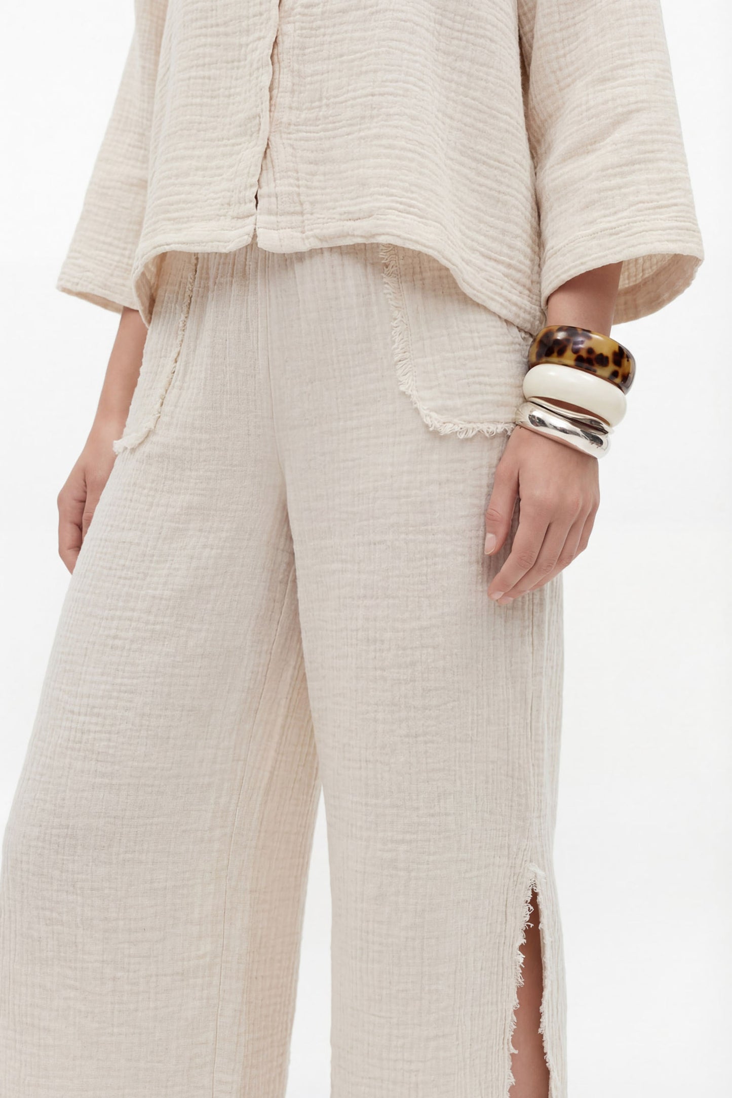 Crinkle Slit Pants