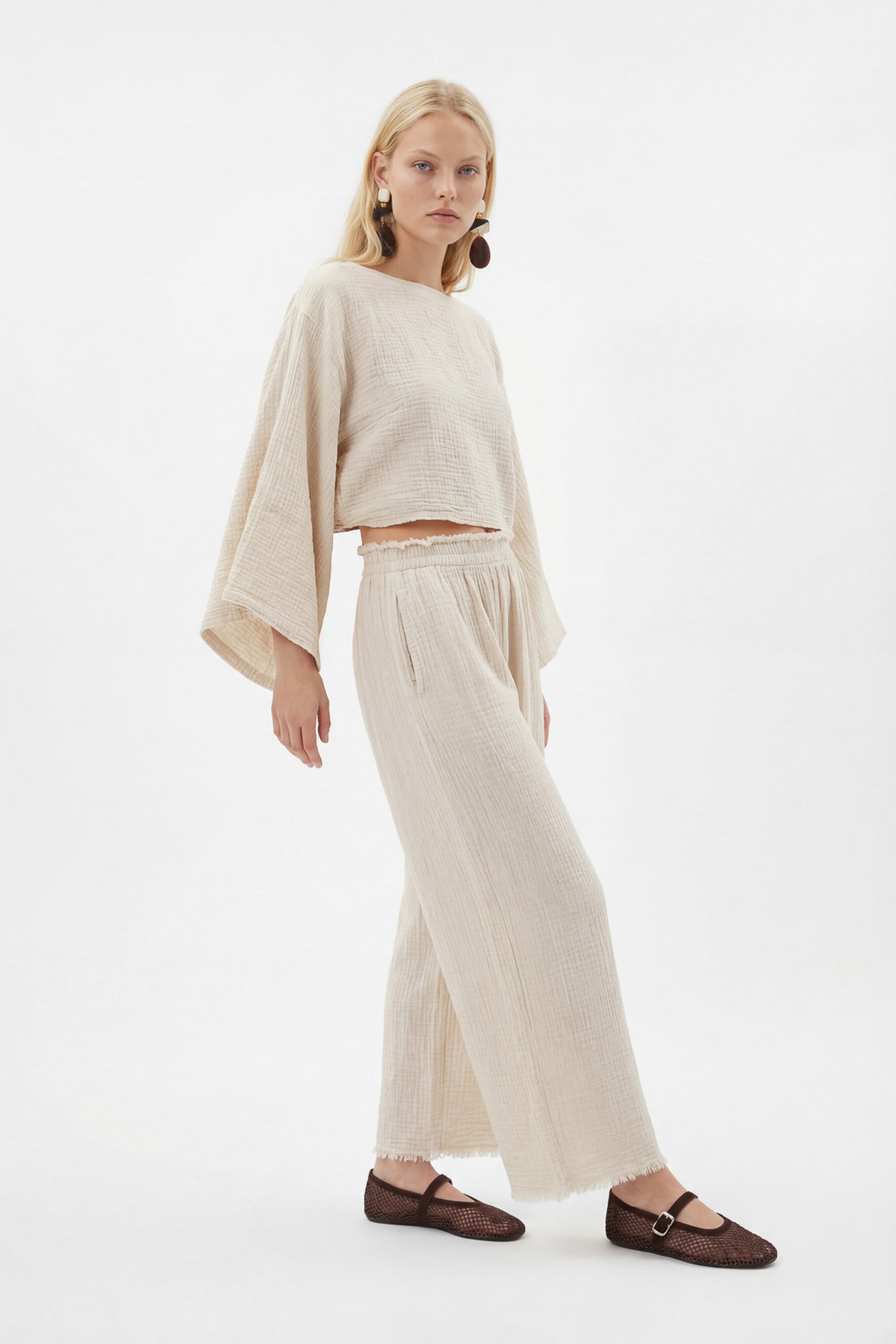 Crinkle Palazzo Pants