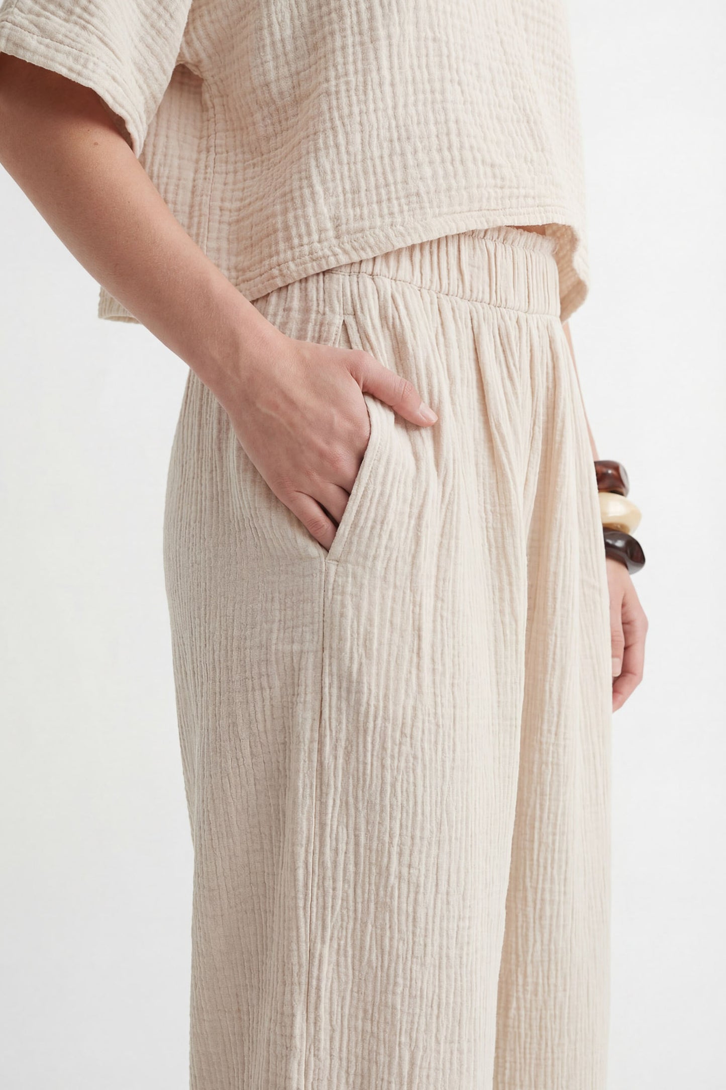 Crinkle Palazzo Pants