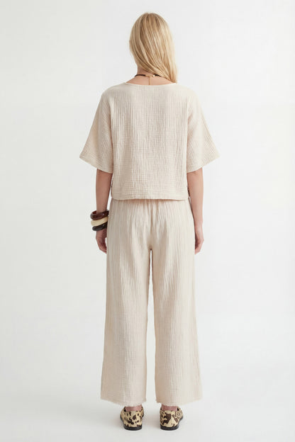 Crinkle Palazzo Pants