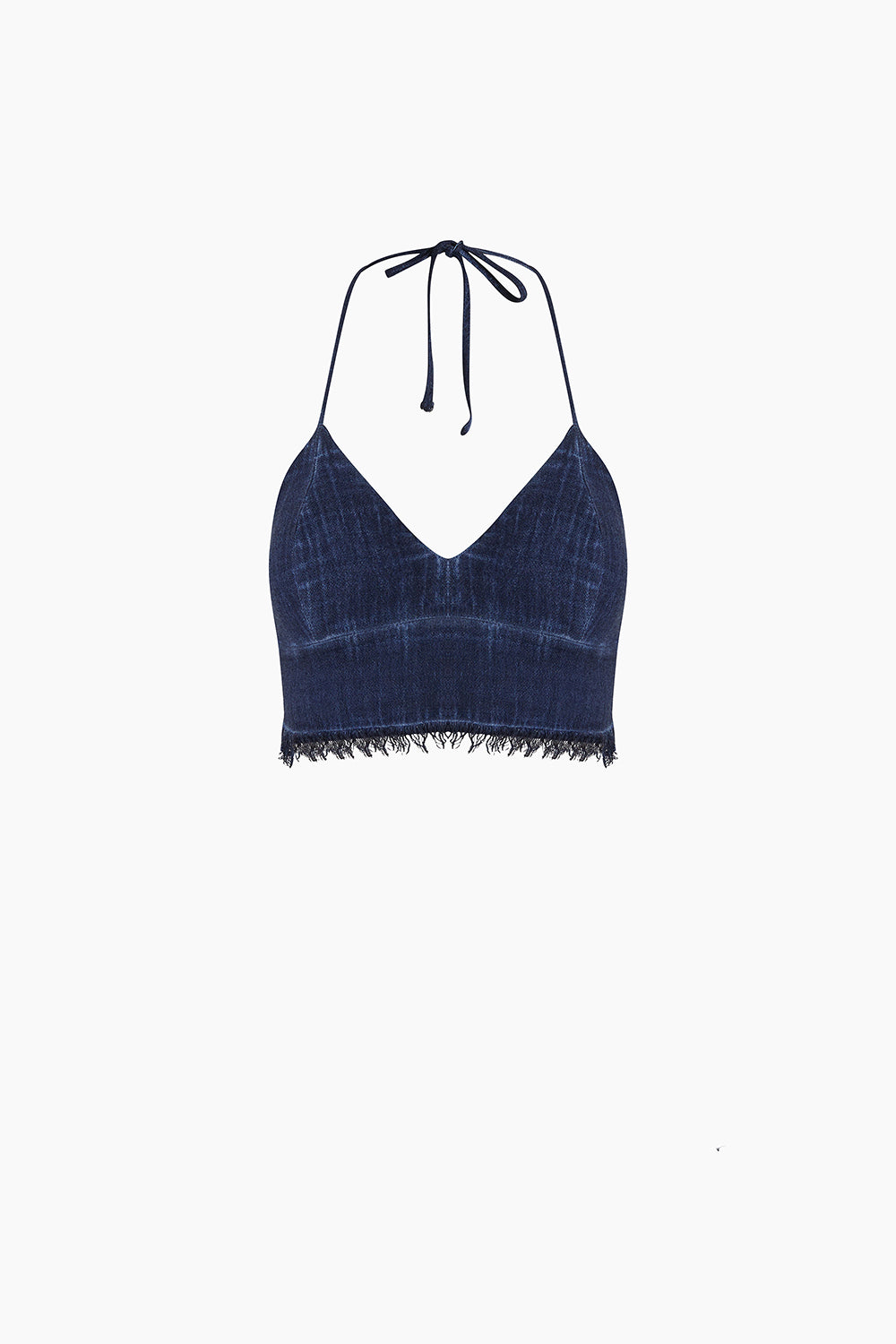 Linen Navy Traingle Bralette