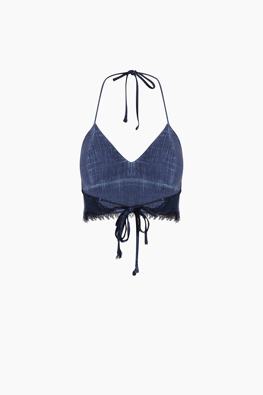 Linen Navy Traingle Bralette