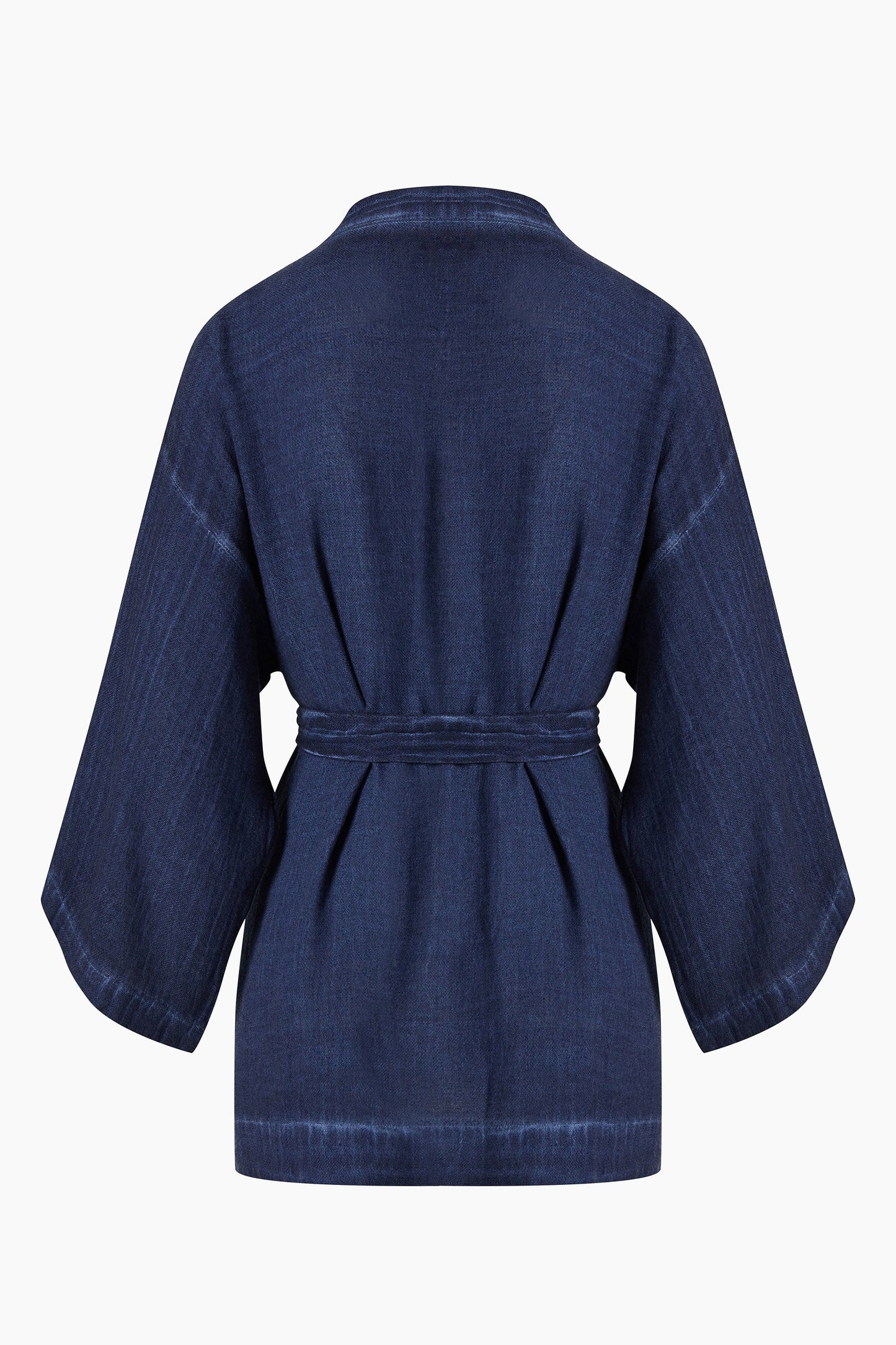 Linen Navy Short Kimono