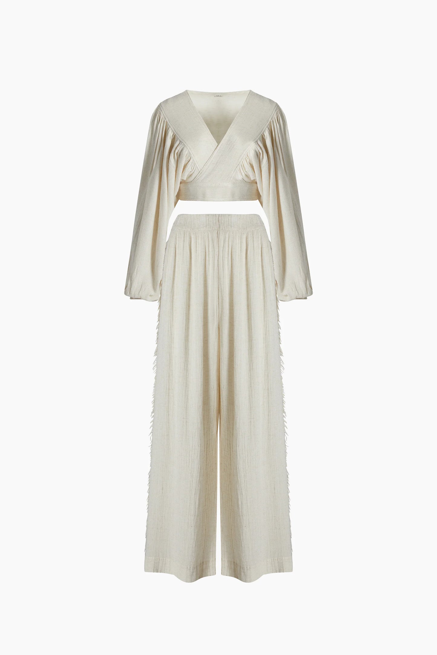 Crinkle Linen Pants Set