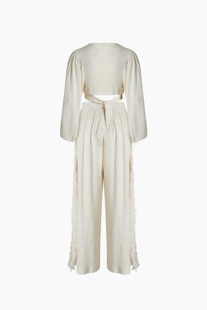 Crinkle Linen Pants Set