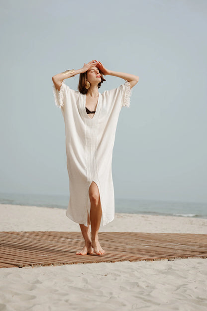 Crinkle Linen Kaftan