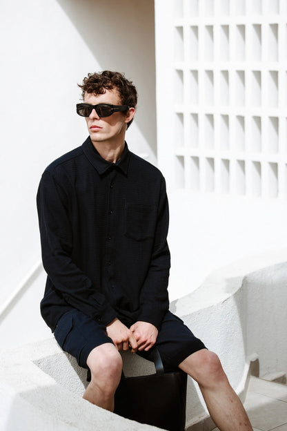 Men's Cotton Black Shirt