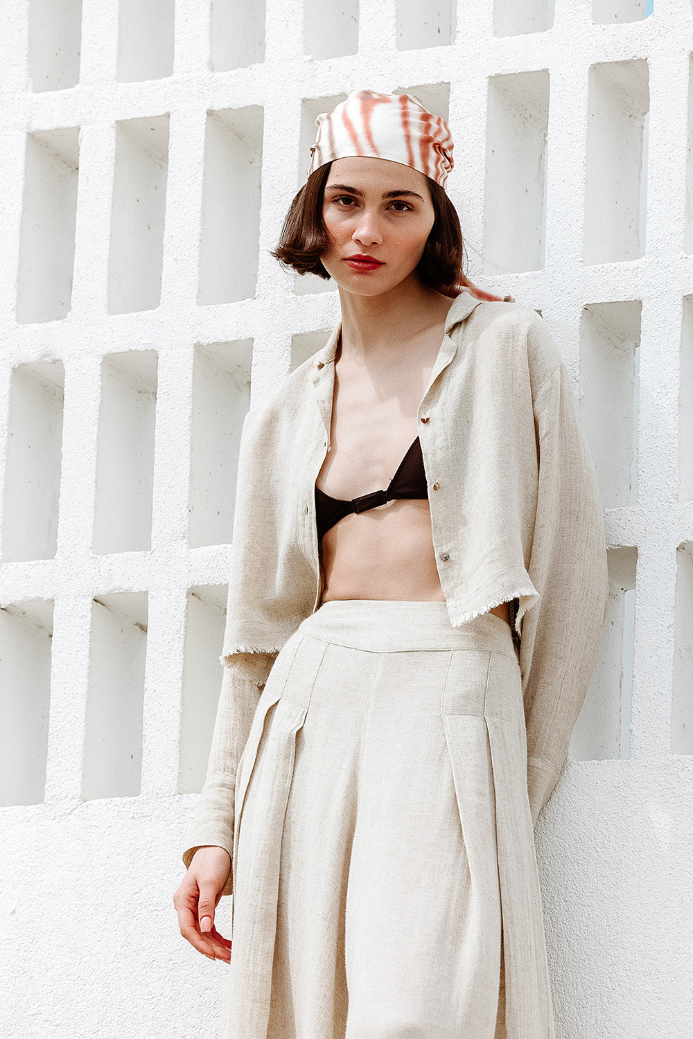 Linen Crop Shirt