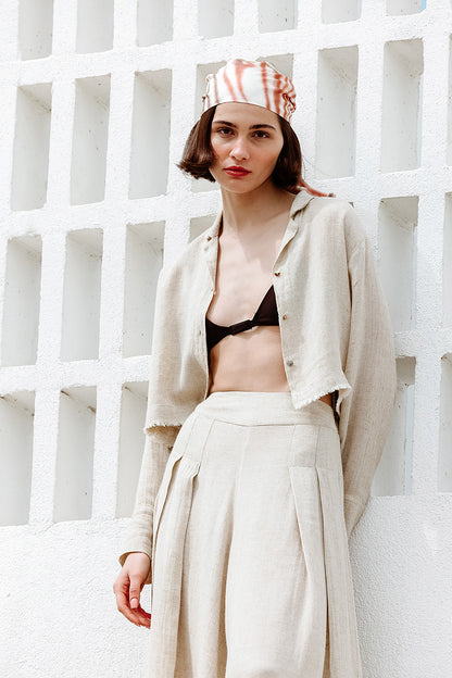 Linen Crop Shirt