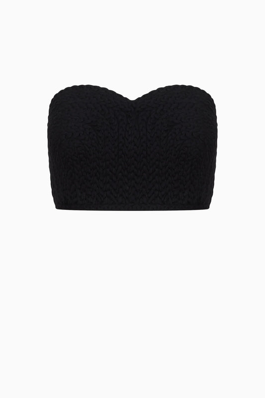 Black Linen Textured Top