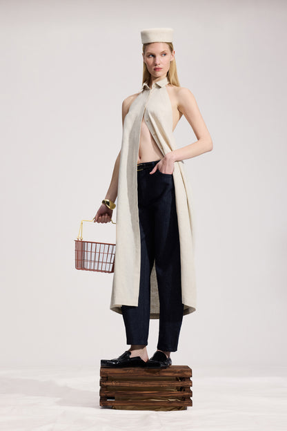Natural Linen Shirt Dress