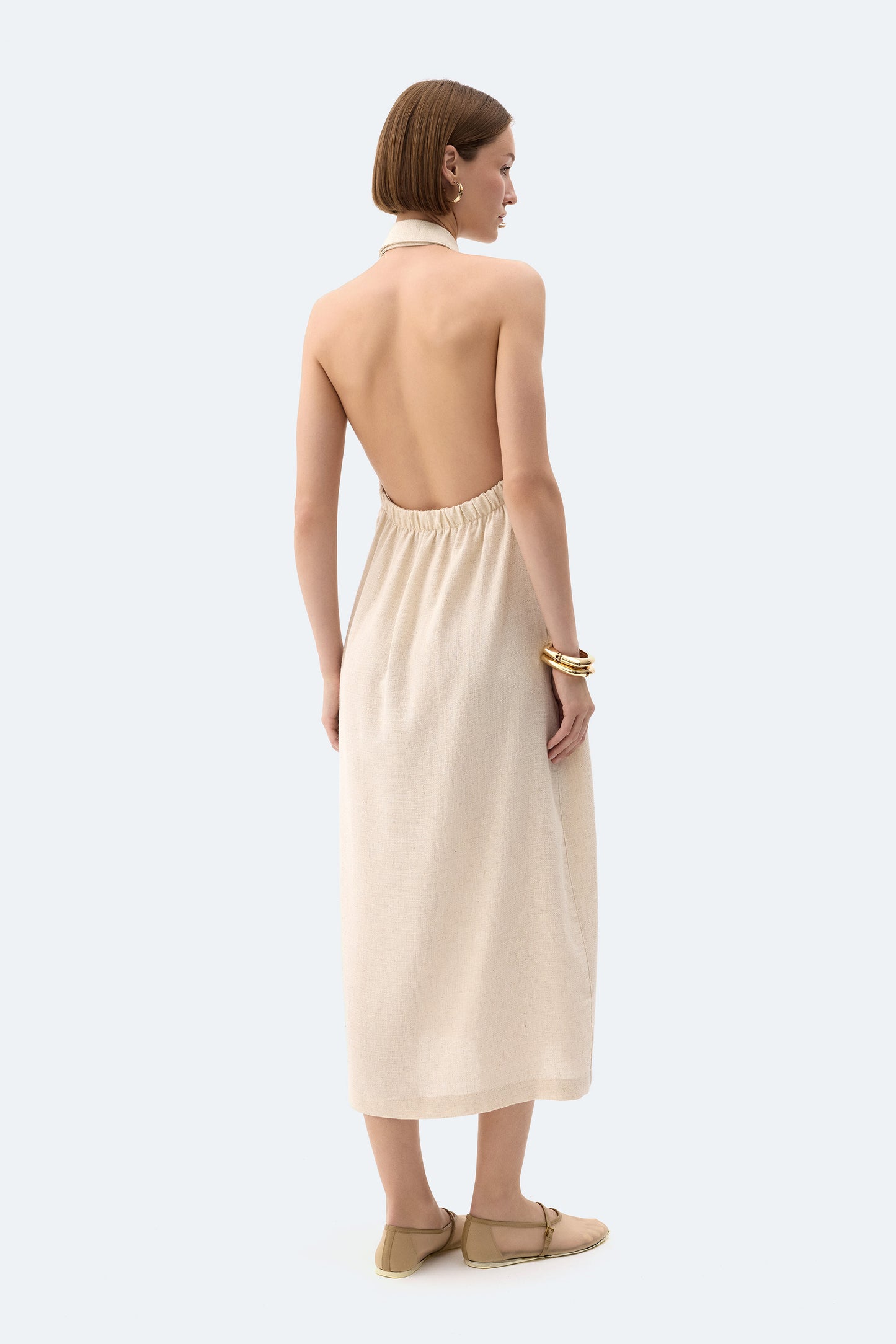 Natural Linen Shirt Dress