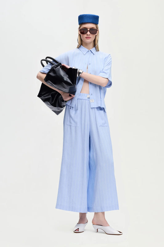 Striped Linen Blend Pants