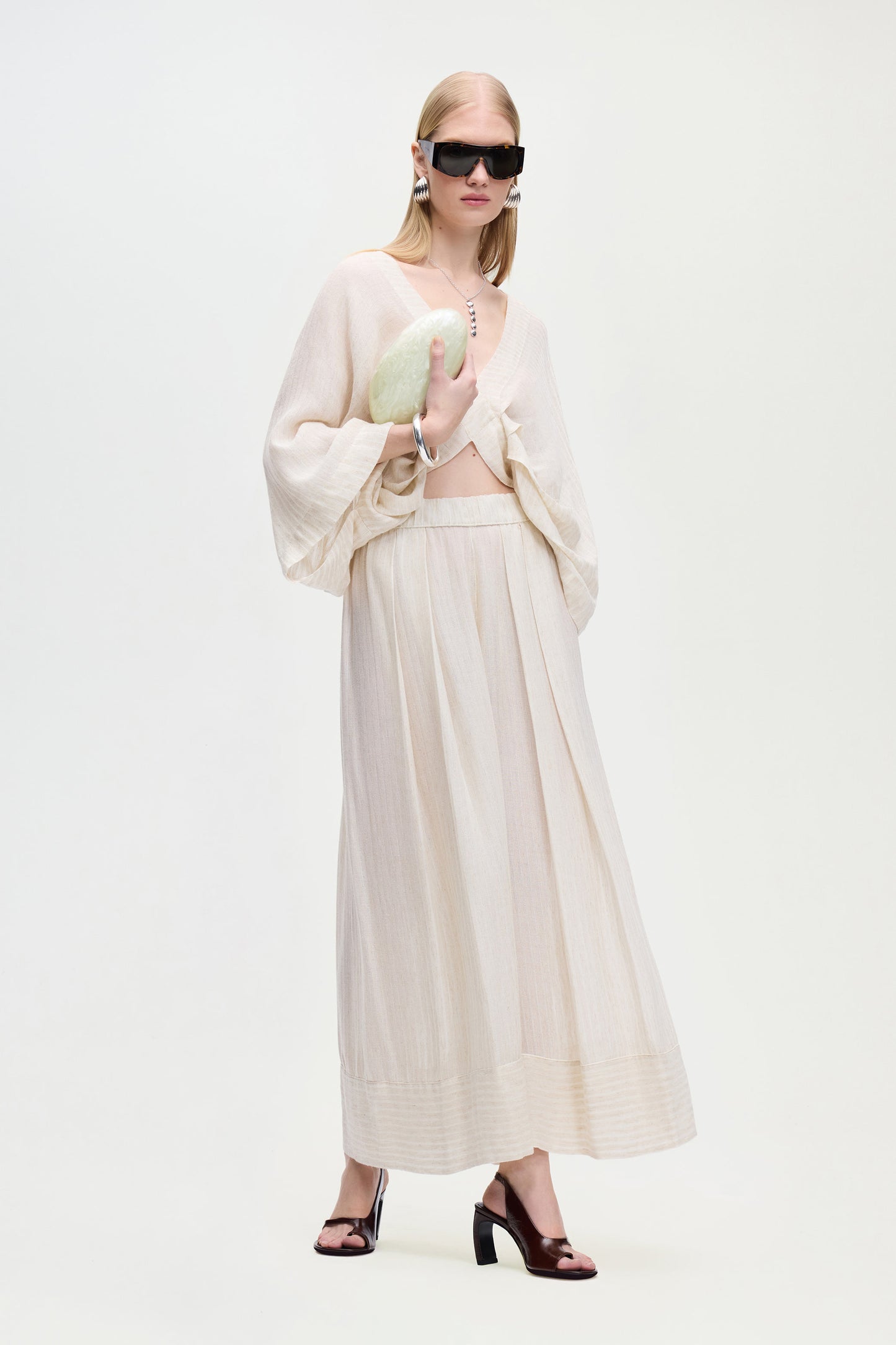 Natural Pleated Pants