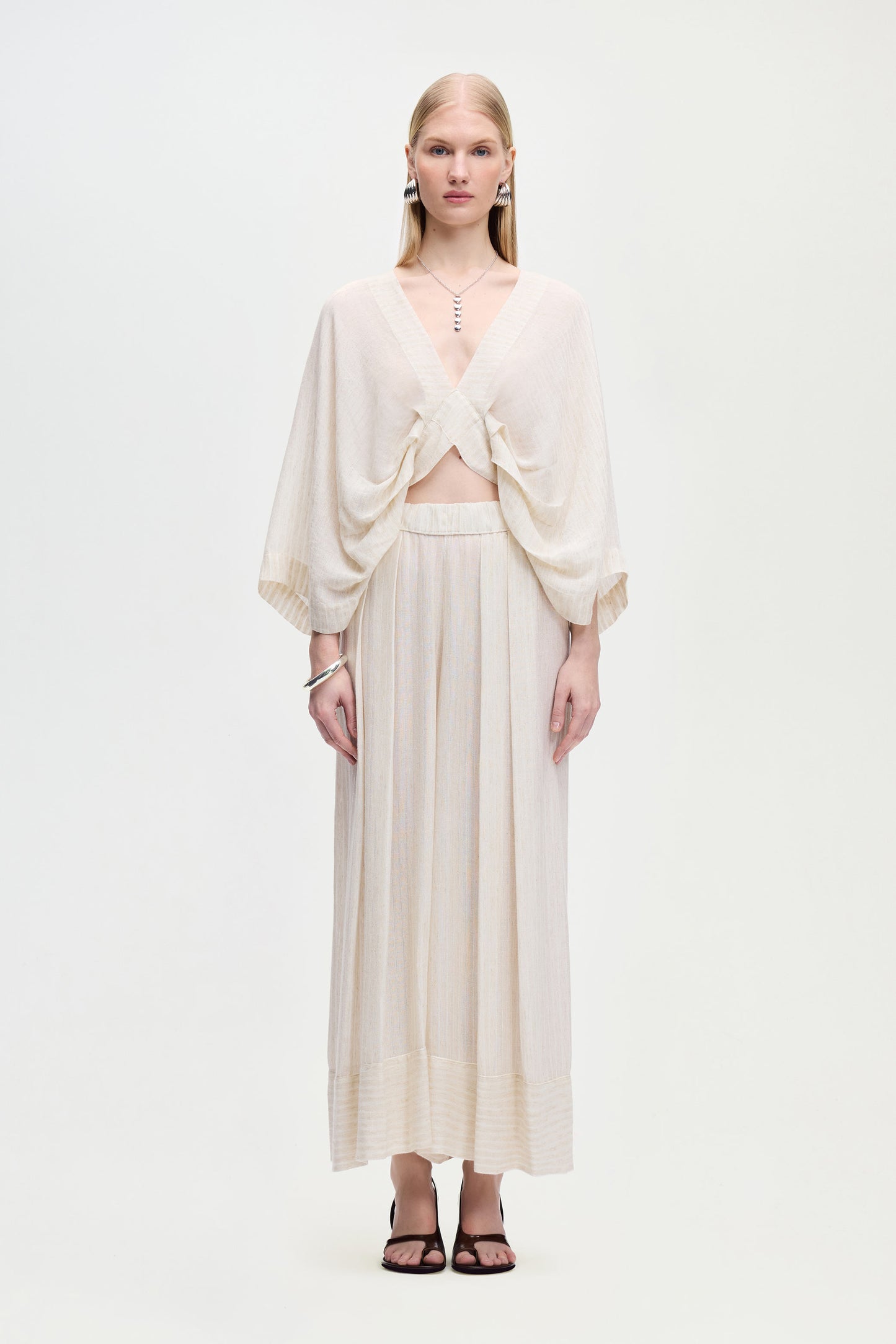 Natural Pleated Pants