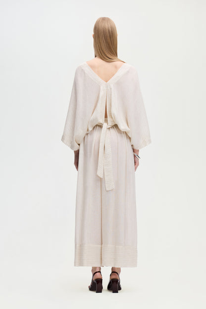 Natural Pleated Pants