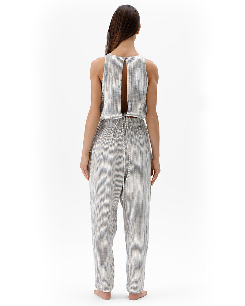 Stripe Linen Slouchy Pants