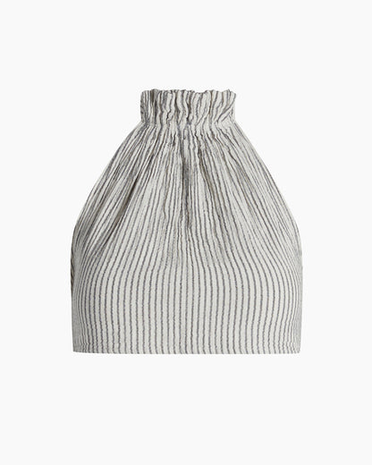 Striped Linen Crop Top