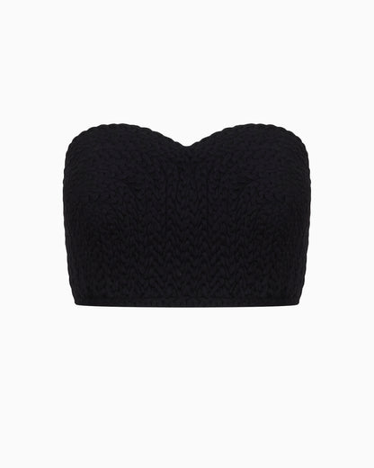 Black Linen Textured Top
