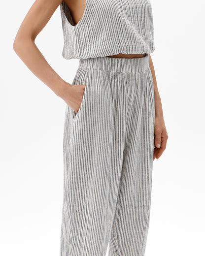 Stripe Linen Slouchy Pants