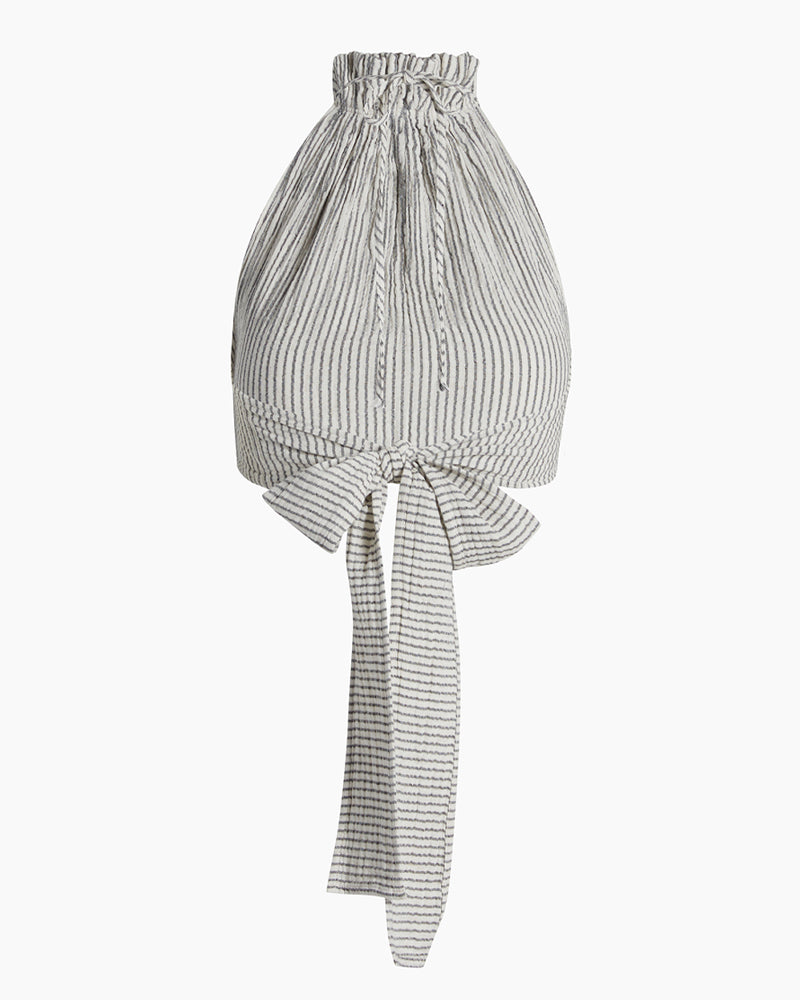 Striped Linen Crop Top