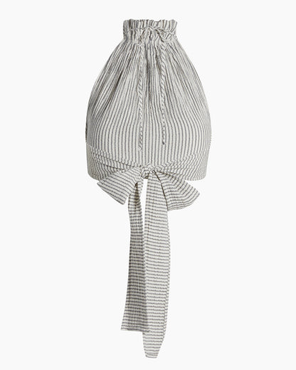 Striped Linen Crop Top
