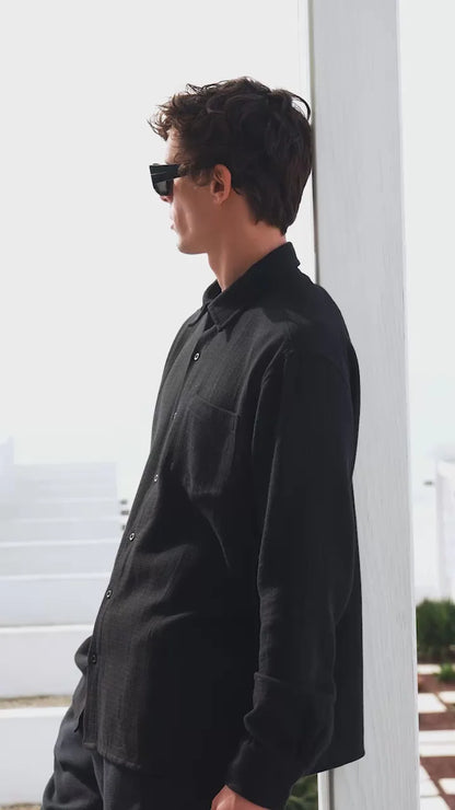 Men's Cotton Black Shirt