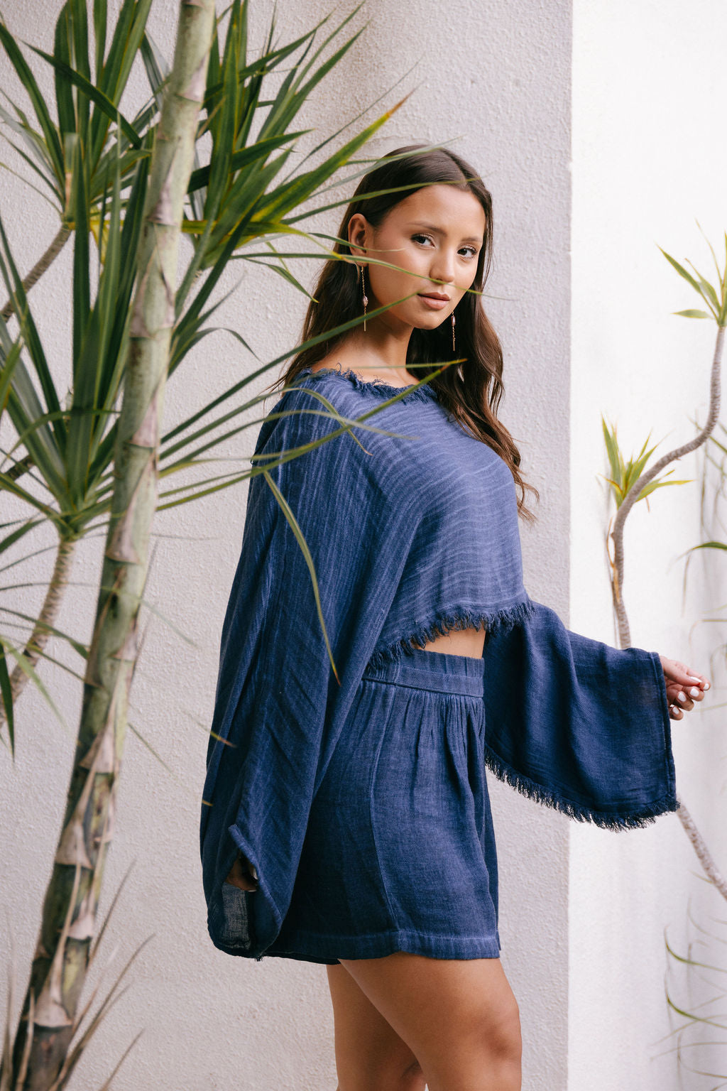 Haven Navy Crop Blouse