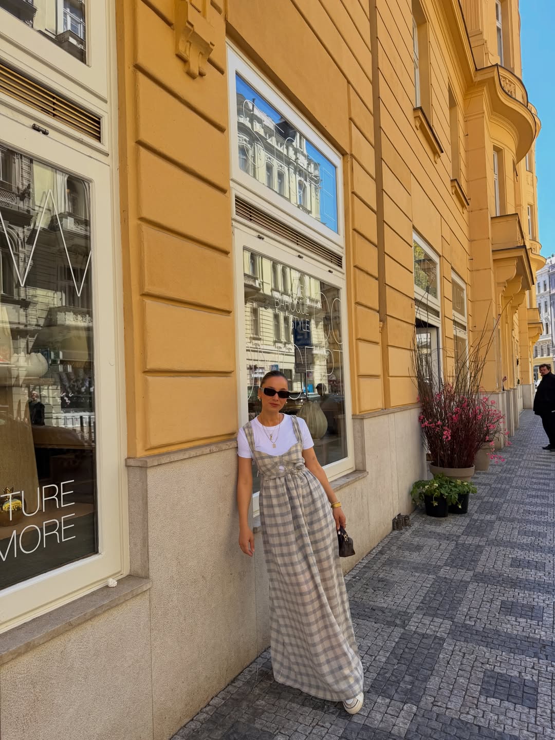 Grey Plaid Strappy Dress