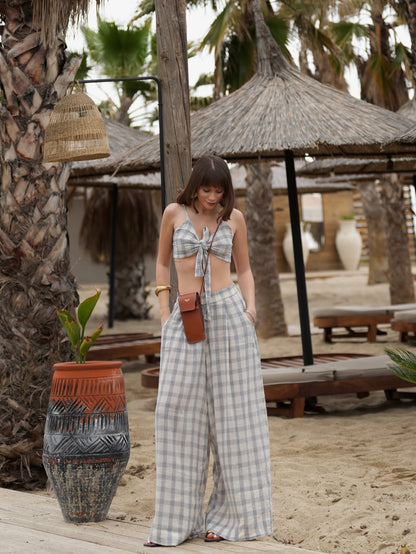Grey Plaid Pants