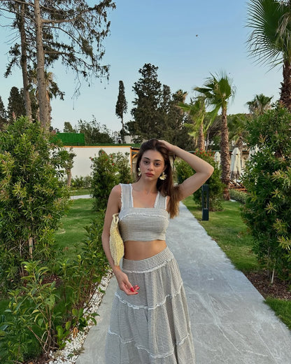 Striped Skirt Set