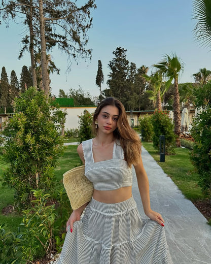 Striped Skirt Set